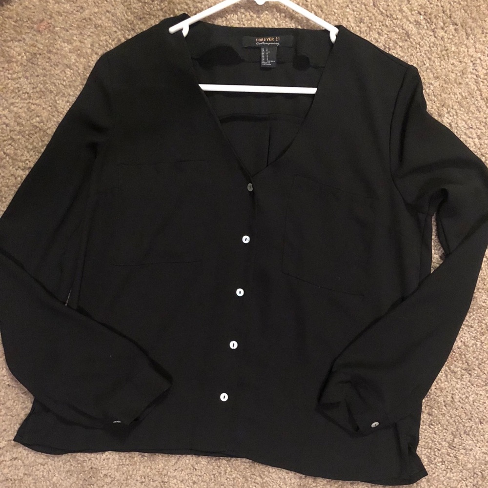 Black button down blouse